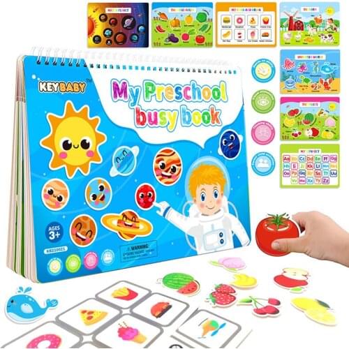 Montessori Busy Book Children Toys My First Busy Book DIY Velcro Quiet Book Preschool Learning Set Educational Toys For Children