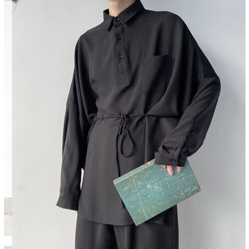 Men 2 Pieces Sets Suits Shirt Pant Male Women Vintage Long Sleeve Loose Pullover Casual Shirt Couple Streetwear Shirt Trousers