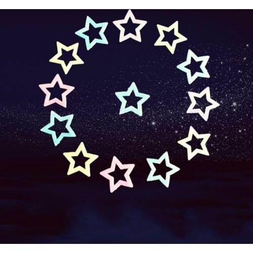 40PCS 3D Stars Luminous Wall Sticker Plastic 4.6mm Hollow out Glow Wallpaper Children room Bedroom Ceiling Decal Home Decoration