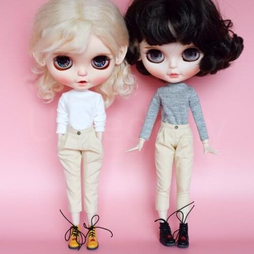 1PCS Causal Dolls Long-sleeved T-shirt / Cropped Pants for 1/6 Blyth, Licca, Azone Doll Clothes Outifts Girl Toy