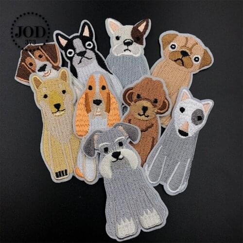 JOD* Embroidery Dogs Iron on Patches for Clothing Children DIY Decorative Clothes Patch Stickers Bags Fabric Badges Applique