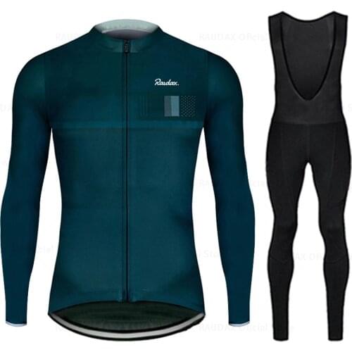 Raudax 2021 Long Sleeve Cycling Sets Bicycle Clothing Breathable Mountain Cycling Clothes Suits Ropa Ciclismo Verano Triathlon