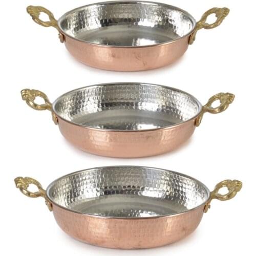 Copper Sahan Set Omelette Egg Pan 3 Pcs