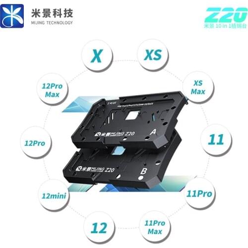 MIJING Z20 10 in 1 Middle Layer Planting Tin Platform For iPhone X-12mini/12 Pro Max Motherboard Positioning BGA Planting Tin