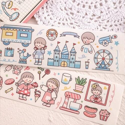 Cute Decorative Scrapbooking Washi Tape Stationery Stickers DIY Kawaii Food Travel Diary Journal Sticker Korean School Supplies