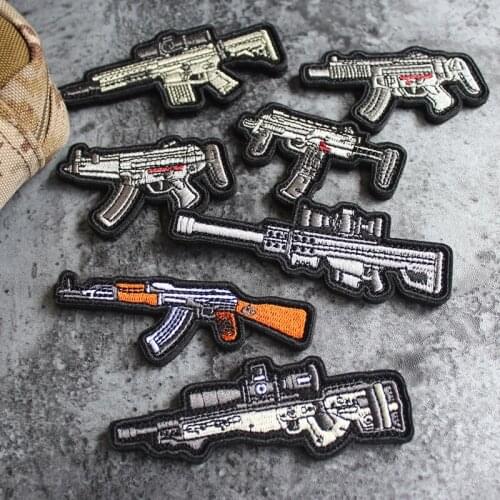 Mini Embroidery Armband Q Version Weapon Patch Badge Chapter Army Military Tactical For Clothing Backpack Sticker Icon Badge