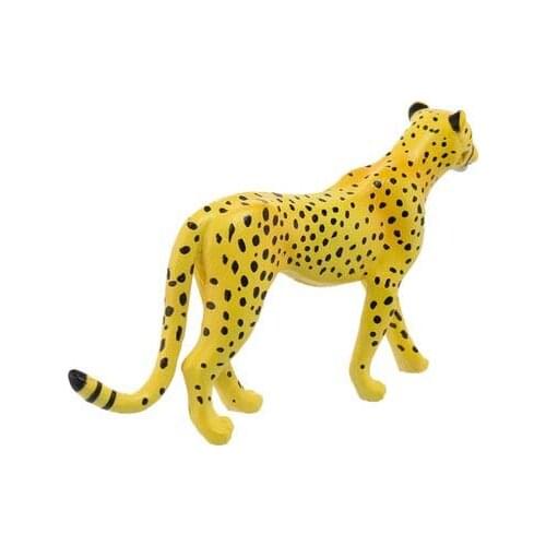 Simulation Wild Animal Model Mouth Movable Cheetah Boy Toy Unisex Animals Plastic Educational Finished Goods 2021