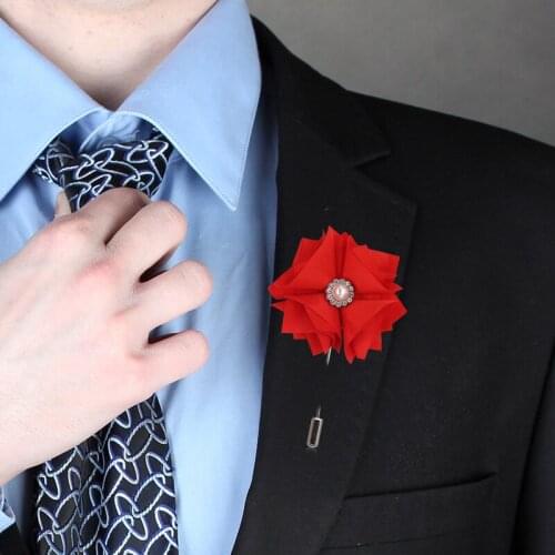 Mens Suit Brooch Groom Buttonhole Flowers Prom Corsage Ceremony Flower Korean Fashion Brooch Accessories XH2019