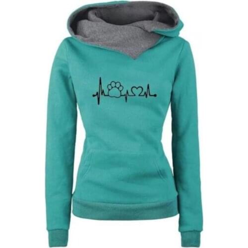 Autumn Winter Fashion Warm Hoodies Women Pattern Embroidery Long Sleeve Fit Slim Pullovers Sweatshirt