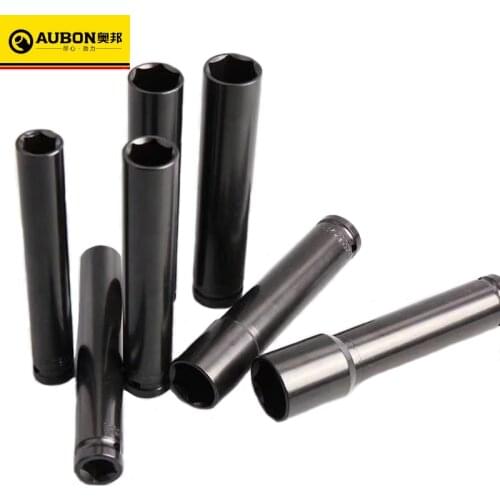 AUBON Metric 17mm 18mm 19mm 21mm 22mm 24mm Black Pneumatic Socket Extra-Deep Socket 15cm 20cm Length