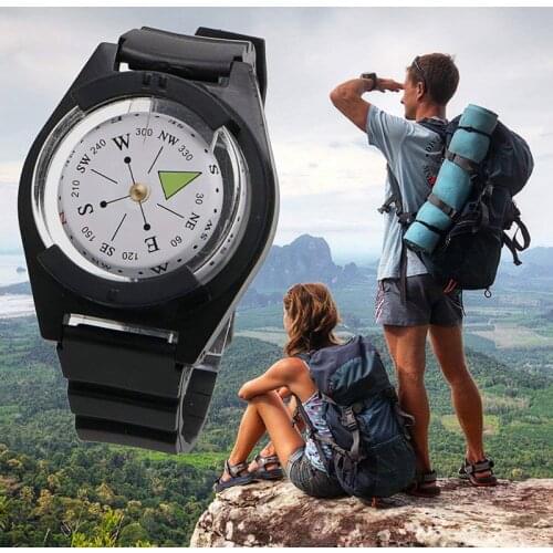 Portable Wrist Compass Strap Band Tactical Compass Military Survival Tool EDC Outdoor Camping Hiking Cycling Fishing Travel