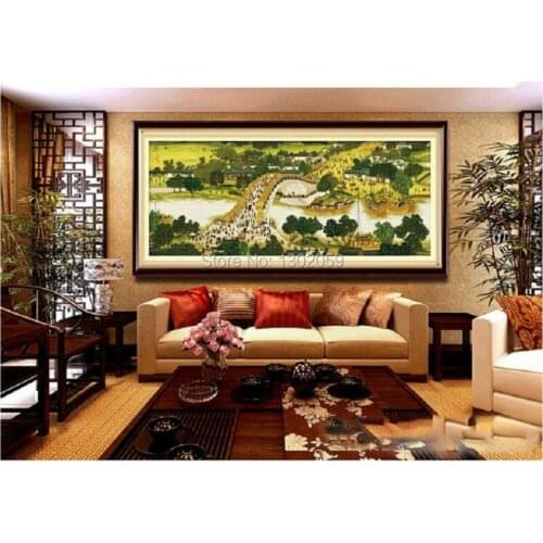 High Quality Embroidery Package / Cross Stitch Kit Riverside Scene at Qingming Festival 18CT/16CT/14CT/11CT/9CT