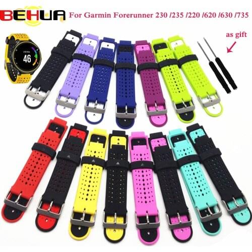 Silicone Replacement Watch Band for Garmin Forerunner 230 / 235 / 220 / 620 / 630 / 735 Smart watch Outdoor Sport Watch strap
