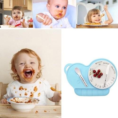 Toddler Placemat Portable Non-slip Anti-spill Silicone Placemat Place Mat with Suction Cups for Home Restaurant Outdoor Travel