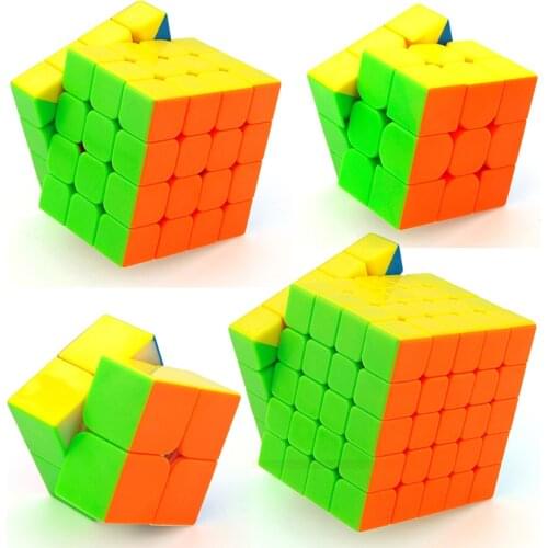 MoYu Cubing Classroom Gift Box Package 2x2 3x3 4x4 5x5 Stickerless Magic Cube Speed Puzzle Toys For Children