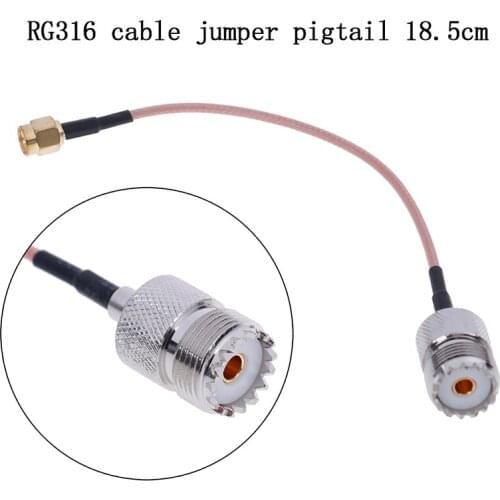 RG316 Cable Jumper Pigtail UHF SO239 Female PL259 to SMA Male Plug Crimp Adapter