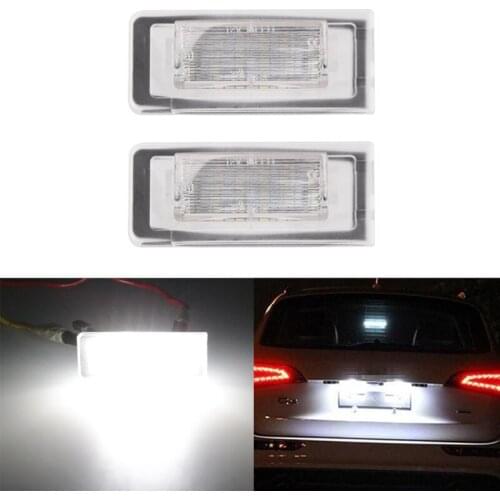 FISHBERG 2pcs LED License Number Plate Lights Lamp Canbus No error 6000k White 12V license lights For Audi TT 8N Roadster Coupe
