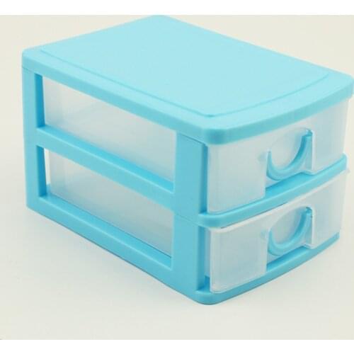 TSSAAG Candy Color Three Layers Mini Draw-out Desk Storage Box Container - Pink