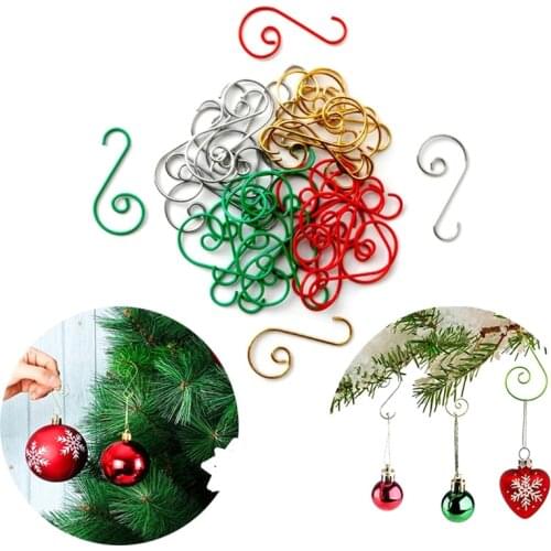 20PCS Multi-Purpose S-shaped Hook Rack Mini Metal S Shape Hooks Christmas Tree Holder Decoration New Year Festival Accessories