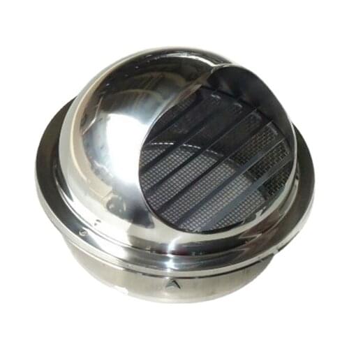 High Polish Stainless Steel Wall Air Vent Bull Nose Bathroom Extractor Outlet Grille Louvres