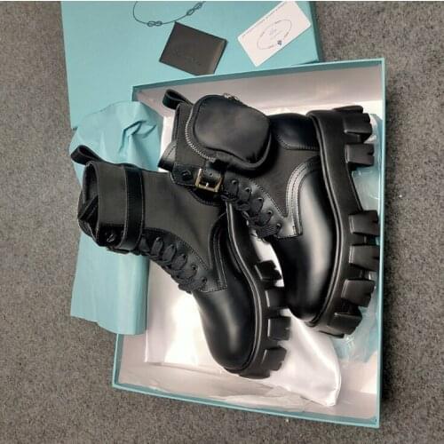 2021Fashion Women Ankle Boots Autumn Lace Up High Quality Leather Boot Anti-slip Wear-resistant Comfortable Women Ankle Boot