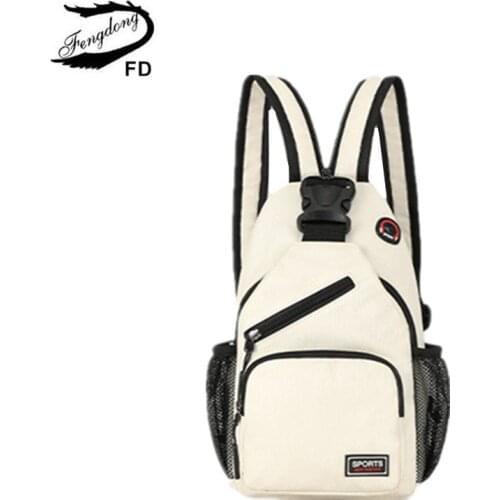 Fengdong women mini backpack small chest bag sling messenger bags female sports bag travel bagpack crossbody bag girl back pack