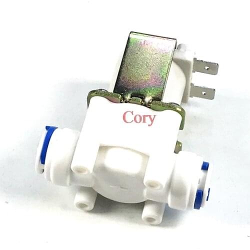 1PCFor RO Filtration Machine Pipeline Water Dispenser solenoid valve quick push in connect 3/8" water Straight-through valve