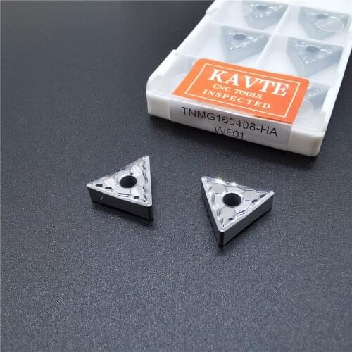 KAVTE 10PCS TNMG160404-HA TNMG 160408 TNMG160402 Aluminum Turning Inserts Carbide Round Blade TNMG 160408 cnc Lathe Cutter