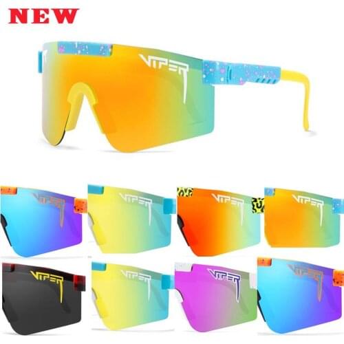 2021 hot sale BRAND Mirrored Green lens pit viper Sunglasses Unisex double wide polarized men sport goggle tr90 frame UV400