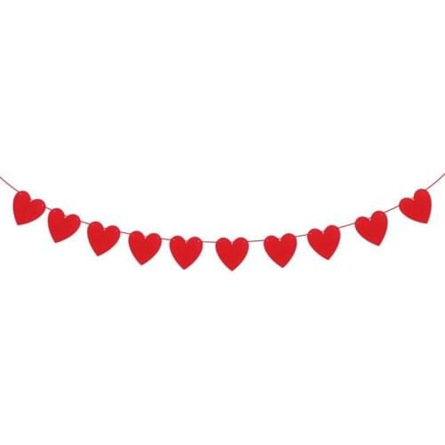 3M Hanging Decor Red Love Heart Bunting Banners Garland Wedding Valentines Day Birthday Bridal Shower Marriage Proposal
