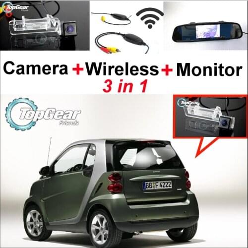 3 in 1 Special WiFi Camera + Wireless Receiver + Mirror Screen DIY BackUp Rear View Parking System For Mercedes Benz Smart