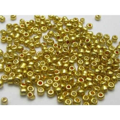 5000 Golden Metallic Glass Seed Beads 2mm (10/0) + Storage Box