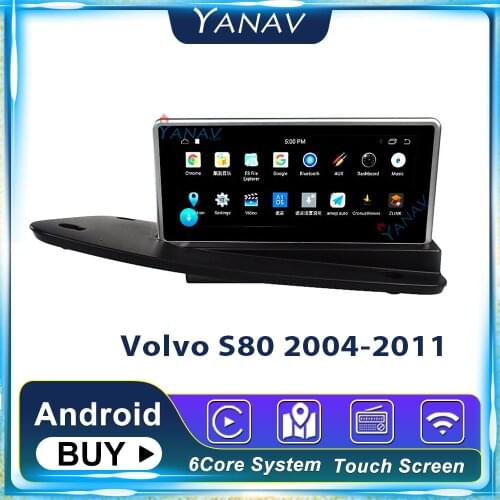 2 din Android car autoradio Tesla style stereo receiver for Volvo S80 2004-2011 car audio multimedia player GPS navi DVD player