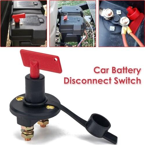 Car Battery Disconnect Switch Kill Cut Off Switch Isolator with Waterproof Dust Cover Universal for Marine SUV ATV Truck Boat