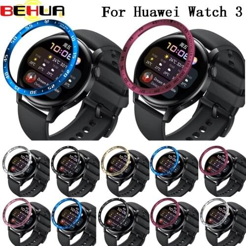 BEHUA Bezel Ring Cover For Huawei Watch 3 Smartwatch Dial Adhesive Anti Scratch Protection Metal Case For Huawei Watch3 Fashion