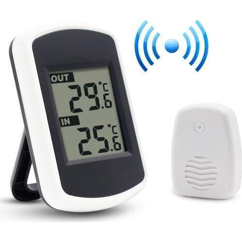Wireless Indoor And Outdoor Temperature And Humidity Meter Electronic Temperature Sensor Hygrometer For Home LCD Display
