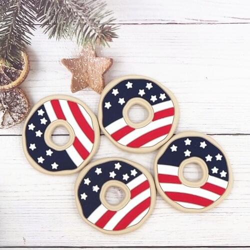 Chenkai 5PCS Silicone Hippo Teether Baby Cute Animal Teether For DIY Baby Nursing Chewing Teether Chain Pendant Necklace Toy