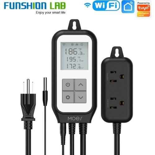 WiFi Digital Temperature Thermostat Outlet Plug Heating Cooling Mode Carboy Aquarium Home Brewing Tuya Smart Life App Control