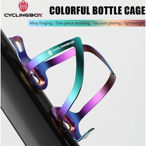 CyclingBOX Bicycle Bottle Cages Aluminum Alloy Lightweight Drink Water Bottle Rack Riding Colorful Kettle Holder Bracket For MTB