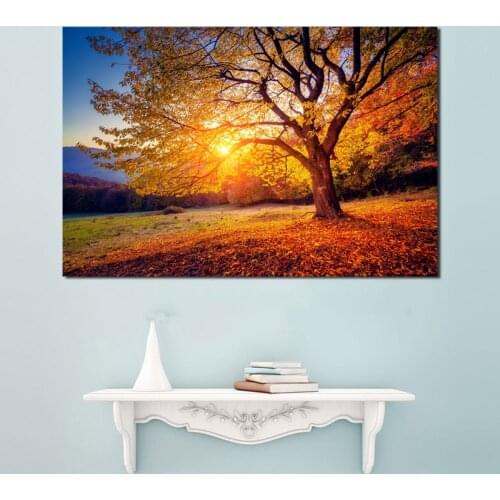 Trees At Sunrise Nature Scenery Canvas Posters Prints Wall Art Painting Oil Decorative Picture Modern Bedroom Home Decoration
