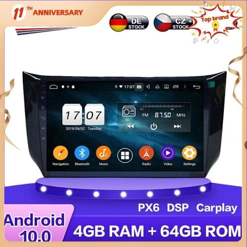 For Nissan Sylphy 2012 - 2018 Android 10 PX6 Car Multimedia DVD Player 4G+64GB Auto GPS Navigation Stereo radio DSP Carplay WIFI