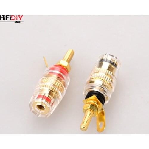 HIFIDIY LIVE 2 pcs DIY speaker terminal connector binding post HIFI amplifier Pure cupper Gold-plated Banana socket small size