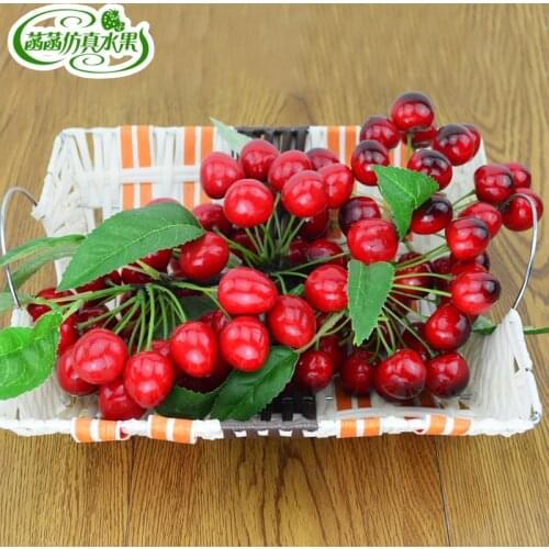 Artificial cherry branches cherry fake fruit cherry model props