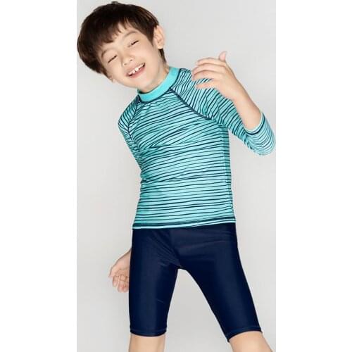 Julysand Swimsuit Boys Two Pieces Swimwear Children Striped Skin Care Bathing Suit High-end Kids Swimwear