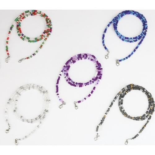 2021 Hot Beads Mask Chain Strap Girl Jewelry Candy Color Sunglasses Rope Length Dual-use Lanyard For Mask Holder Party Gift