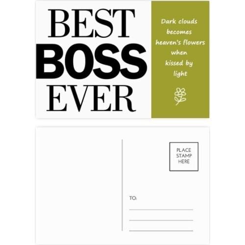 Best Boss Ever Quote Poetry Postcard Set Thanks Card Mailing Side 20pcs