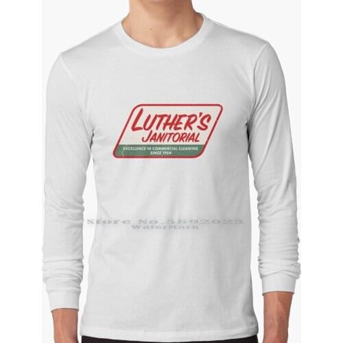 Luther’s Janitorial Long Sleeve T Shirt 100% Pure Cotton Big Size Film Movie Set It Off Luther Morris Janitorial Queen Latifah