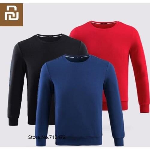 Youpin Mens Air Layer Round Collar Sweatshirt Fashion loose print Autumn Male leisure Smooth Long sleeve T shirt