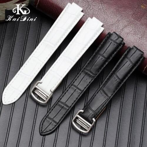 14 16 18 20 22mm Men women folding buckle True leather belt Blue balloon watch with convex port retro handmade leather bracelet