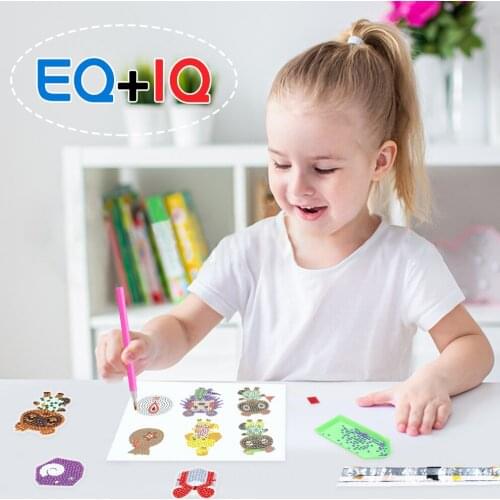 12Pcs DIY Animal Diamond Painting Stickers Kits for Children Diamond Art Mosaic Stickers Room Wall Luggage Decortaions